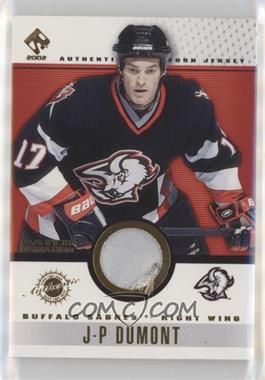 2001-02 Pacific Private Stock - Game-Used Gear - Patch #10 - J.P. Dumont