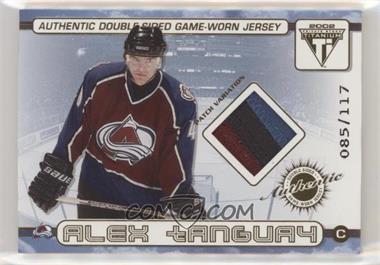2001-02 Pacific Private Stock Titanium - Authentic Double-Sided Game-Worn Jersey - Patch Variation #14 - Alex Tanguay, Vaclav Nedorost /117 [EX to NM]