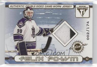 2001-02 Pacific Private Stock Titanium - Authentic Double-Sided Game-Worn Jersey - Patch Variation #17 - Felix Potvin, Ziggy Palffy /174