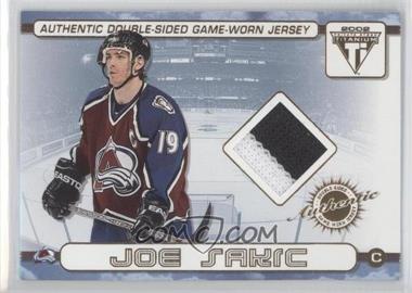 2001-02 Pacific Private Stock Titanium - Authentic Double-Sided Game-Worn Jersey #12 - Joe Sakic, Alex Tanguay