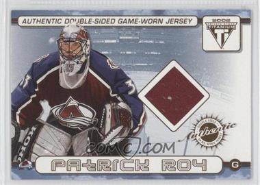 2001-02 Pacific Private Stock Titanium - Authentic Double-Sided Game-Worn Jersey #13 - Patrick Roy, Rob Blake