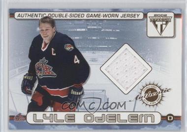 2001-02 Pacific Private Stock Titanium - Authentic Double-Sided Game-Worn Jersey #15 - Lyle Odelein, Jamie McLennan