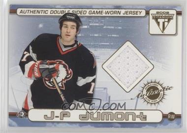 2001-02 Pacific Private Stock Titanium - Authentic Double-Sided Game-Worn Jersey #21 - J.P. Dumont, Scott Stevens [Noted]