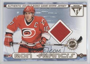 2001-02 Pacific Private Stock Titanium - Authentic Double-Sided Game-Worn Jersey #45 - Ron Francis, Jeff O'Neill