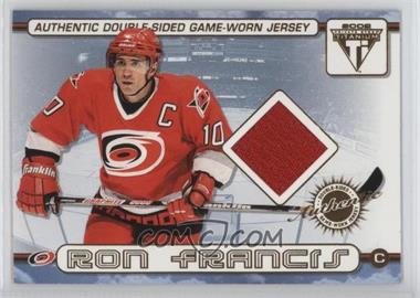 2001-02 Pacific Private Stock Titanium - Authentic Double-Sided Game-Worn Jersey #45 - Ron Francis, Jeff O'Neill