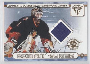 2001-02 Pacific Private Stock Titanium - Authentic Double-Sided Game-Worn Jersey #6 - Roman Turek, Bob Boughner