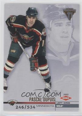 2001-02 Pacific Private Stock Titanium - [Base] - Retail #164 - Pascal Dupuis /534 [Noted]