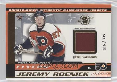 2001-02 Pacific Vanguard - Double-Sided Authentic Game-Used Memorabilia - Patch #21 - Jeremy Roenick, Eric Weinrich /76