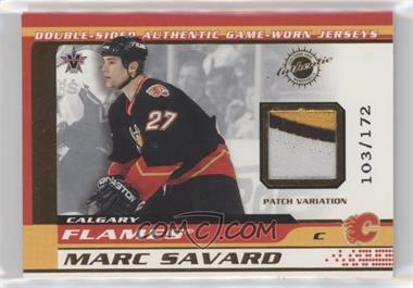 2001-02 Pacific Vanguard - Double-Sided Authentic Game-Used Memorabilia - Patch #41 - Marc Savard, Roman Turek /172