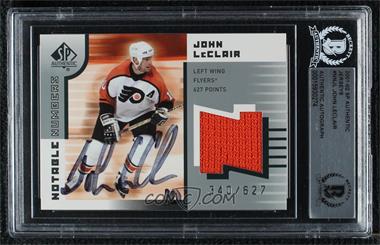 2001-02 SP Authentic - Notable Numbers #NN-JL - John LeClair /627 [BAS BGS Authentic]