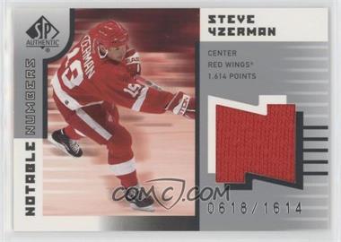 2001-02 SP Authentic - Notable Numbers #NN-SY - Steve Yzerman /1614