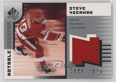 2001-02 SP Authentic - Notable Numbers #NN-SY - Steve Yzerman /1614