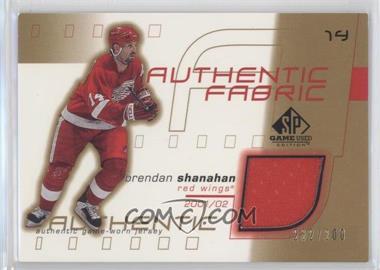 2001-02 SP Game Used Edition - Authentic Fabric - Gold #AF-BS - Brendan Shanahan /300