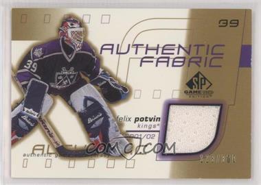 2001-02 SP Game Used Edition - Authentic Fabric - Gold #AF-FP - Felix Potvin /300