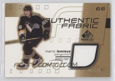 2001-02 SP Game Used Edition - Authentic Fabric - Gold #AF-ML - Mario Lemieux /300