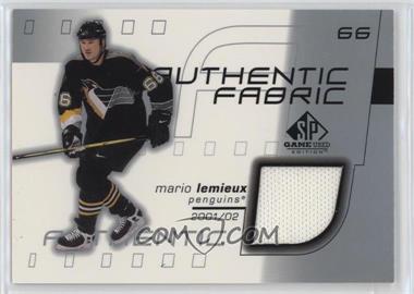 2001-02 SP Game Used Edition - Authentic Fabric #AF-ML - Mario Lemieux