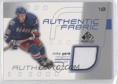 2001-02 SP Game Used Edition - Authentic Fabric #AF-MY - Mike York