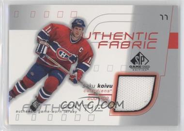 2001-02 SP Game Used Edition - Authentic Fabric #AF-SK - Saku Koivu