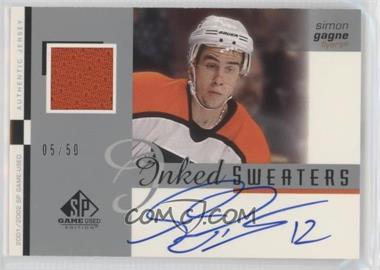 2001-02 SP Game Used Edition - Inked Sweaters #IS-GA - Simon Gagne /50