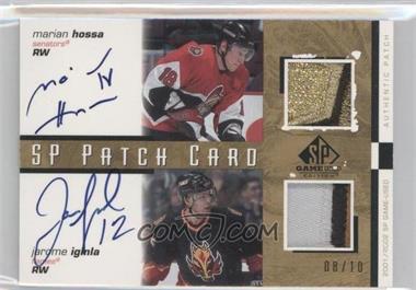 2001-02 SP Game Used Edition - SP Patch Card Combos - Autographs #DSP-HI - Marian Hossa, Jarome Iginla /10 [Noted]
