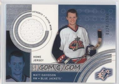 2001-02 SPx - [Base] #138.1 - Matt Davidson (Home Jersey) /1500