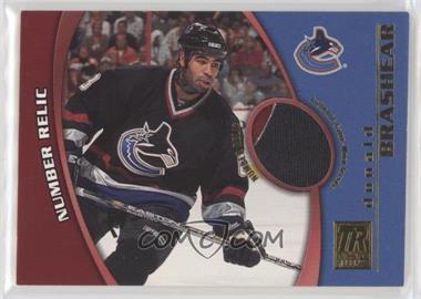 2001-02 Topps Reserve - Game-Worn Jerseys - Number Relics #TR#-DoB - Donald Brashear