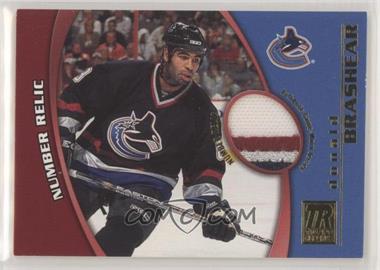 2001-02 Topps Reserve - Game-Worn Jerseys - Number Relics #TR#-DoB - Donald Brashear