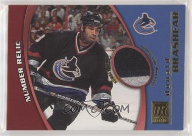 2001-02 Topps Reserve - Game-Worn Jerseys - Number Relics #TR#-DoB - Donald Brashear