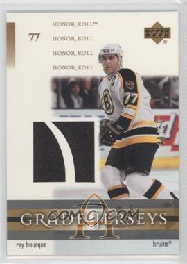 2001-02 Upper Deck Honor Roll - Grade A Jerseys - Gold #J-RB - Ray Bourque /50