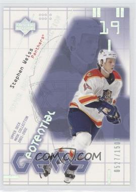 2001-02 Upper Deck Mask Collection - [Base] #145 - Stephen Weiss /1500