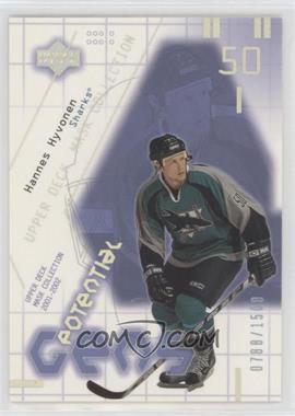 2001-02 Upper Deck Mask Collection - [Base] #165 - Hannes Hyvonen /1500