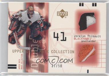 2001-02 Upper Deck Mask Collection - Double Patch #DP-JT - Jocelyn Thibault /50