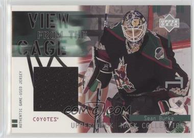 2001-02 Upper Deck Mask Collection - View from the Cage - Jersey #VC-SB - Sean Burke