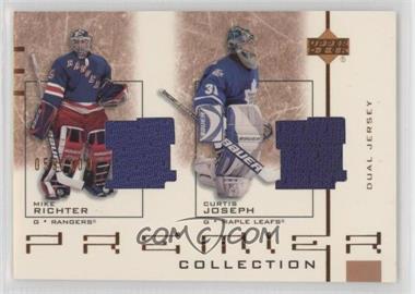 2001-02 Upper Deck Premier Collection - Dual Jersey #D-RJ - Mike Richter, Curtis Joseph /100