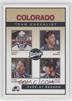 Team Checklist - Patrick Roy, Joe Sakic, Peter Forsberg, Milan Hejduk