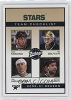 Team Checklist - Mike Modano, Ed Belfour, Joe Nieuwendyk, Sergei Zubov