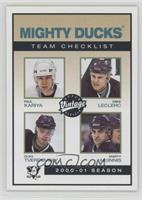 Team Checklist - Paul Kariya, Mike Leclerc, Oleg Tverdovsky, Marty McInnis