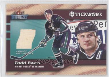 2002-03 Fleer Throwbacks - Stickwork #_TOEW - Todd Ewen