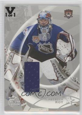 2002-03 In the Game Be A Player All-Star Edition - All-Star Game-Used Jerseys - Silver ITG Vault Black #AS-77 - Patrick Roy /1