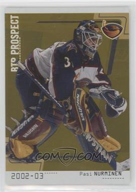 2002-03 In the Game Be A Player Between the Pipes - [Base] - Gold Missing Serial Number #94 - Pasi Nurminen /10