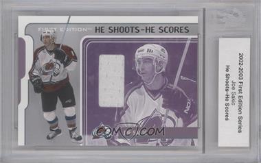 2002-03 In the Game Be A Player First Edition - He Shoots He Scores Redemption Prizes #HSHS-6 - Joe Sakic /20 [Uncirculated]