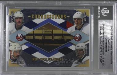 2002-03 In the Game Be A Player Ultimate Memorabilia 3rd Edition - Cornerstones #_PTBY - Denis Potvin, Mike Bossy, Bryan Trottier, Alexei Yashin /20 [Uncirculated]