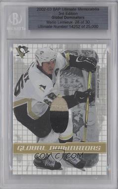 2002-03 In the Game Be A Player Ultimate Memorabilia 3rd Edition - Global Dominators #_MALE - Mario Lemieux /30 [BGS Authentic]