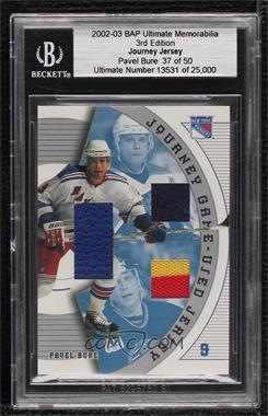 2002-03 In the Game Be A Player Ultimate Memorabilia 3rd Edition - Journey Jersey #_PABU - Pavel Bure /50 [BGS Encased]