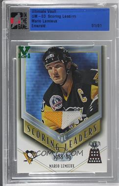 2002-03 In the Game Be A Player Ultimate Memorabilia 3rd Edition - Scoring Leaders - ITG Vault Emerald #_MALE - Mario Lemieux /1 [Uncirculated]