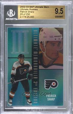 2002-03 In the Game Be A Player Ultimate Memorabilia 3rd Edition - Ultimate Rookies #12 - Patrick Sharp /250 [BGS 9.5 GEM MINT]