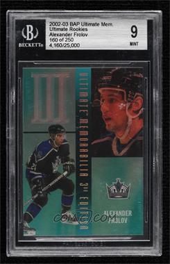 2002-03 In the Game Be A Player Ultimate Memorabilia 3rd Edition - Ultimate Rookies #17 - Alex Frolov /250 [BGS 9 MINT]