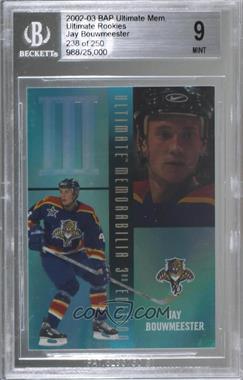 2002-03 In the Game Be A Player Ultimate Memorabilia 3rd Edition - Ultimate Rookies #4 - Jay Bouwmeester /250 [BGS 9 MINT]