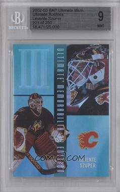 2002-03 In the Game Be A Player Ultimate Memorabilia 3rd Edition - Ultimate Rookies #74 - Levente Szuper /250 [BGS 9 MINT]