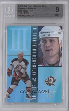 2002-03 In the Game Be A Player Ultimate Memorabilia 3rd Edition - Ultimate Rookies #78 - Radoslav Hecl /250 [BGS 9 MINT]